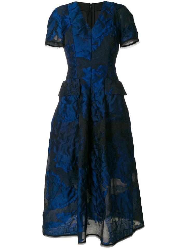 Talbot Runhof Floral Embellished Dress - Blue