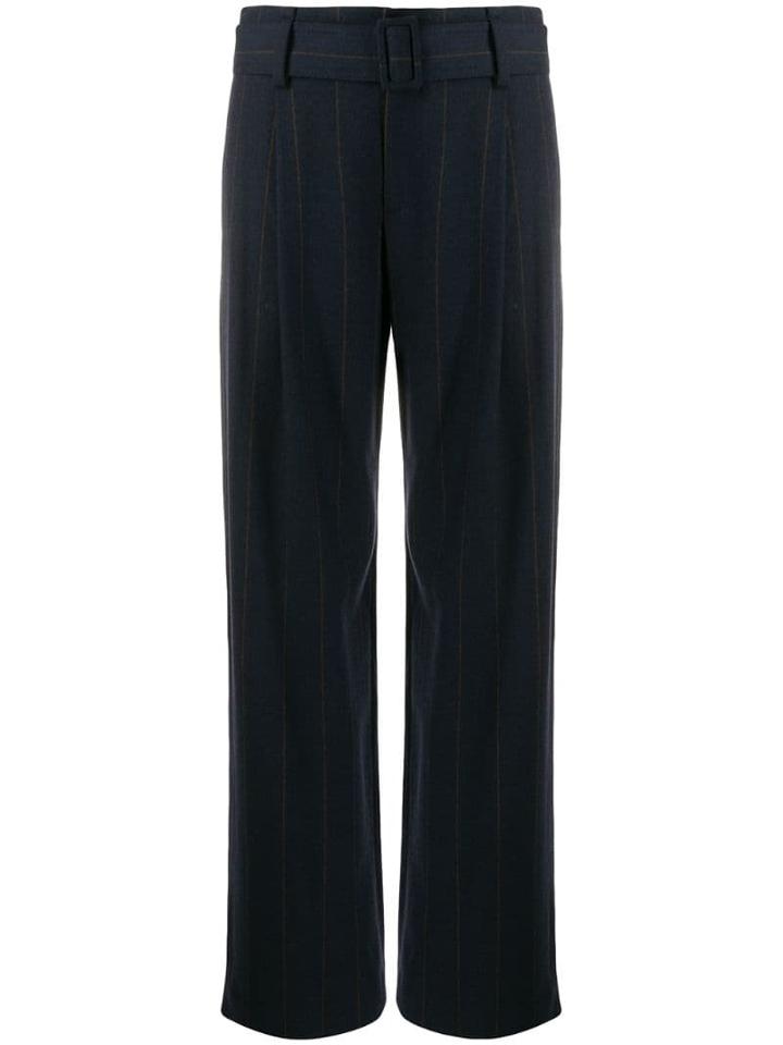Vince Belted Wide-leg Trousers - Blue