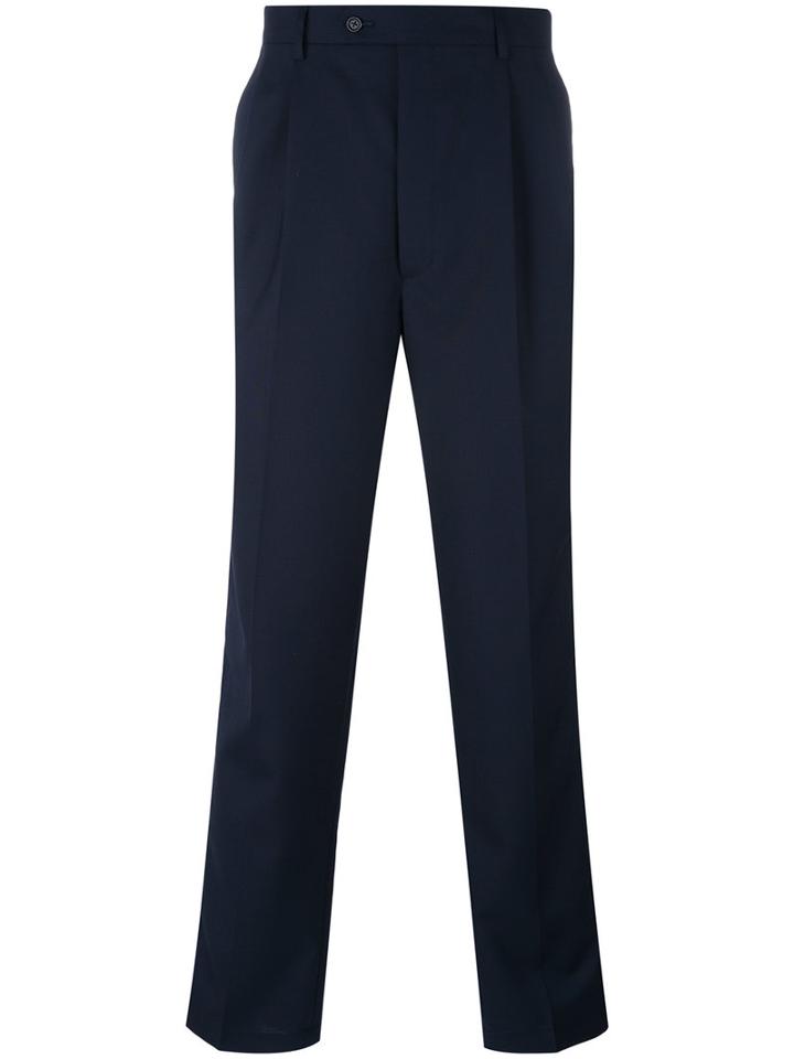 Lc23 - Wide Leg Trousers - Men - Wool - 50, Blue, Wool