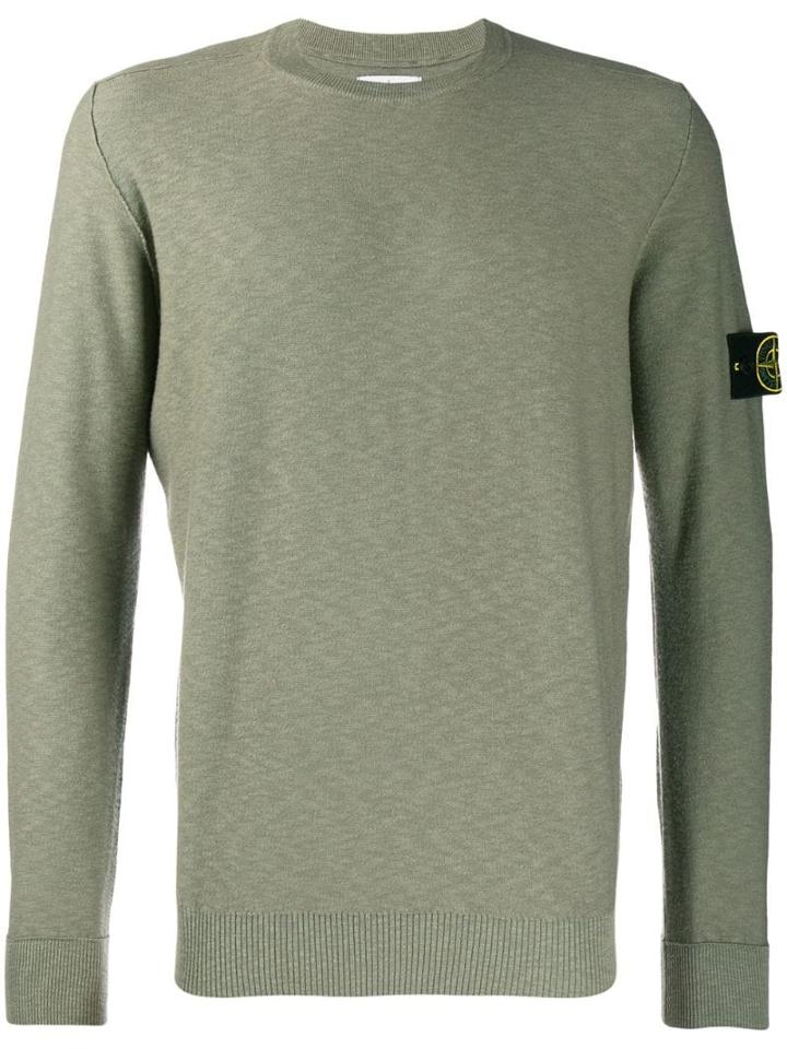 Stone Island Marled Knitted Jumper - Green