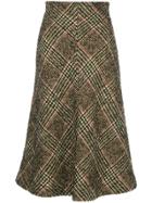 Muller Of Yoshiokubo Check Flared Skirt - Multicolour