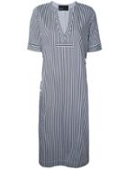 N Duo Striped Shirt Dress, Women's, Size: 36, White, Cotton/elastodiene