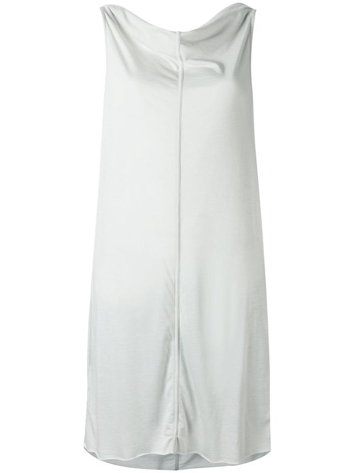 Rick Owens Lilies - Draped Neck Shift Dress - Women - Cotton/polyamide/viscose - 38, Grey, Cotton/polyamide/viscose