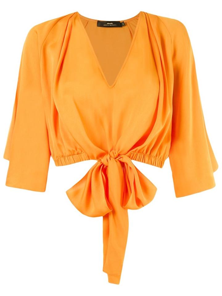 Andrea Marques V-neck Cropped Blouse