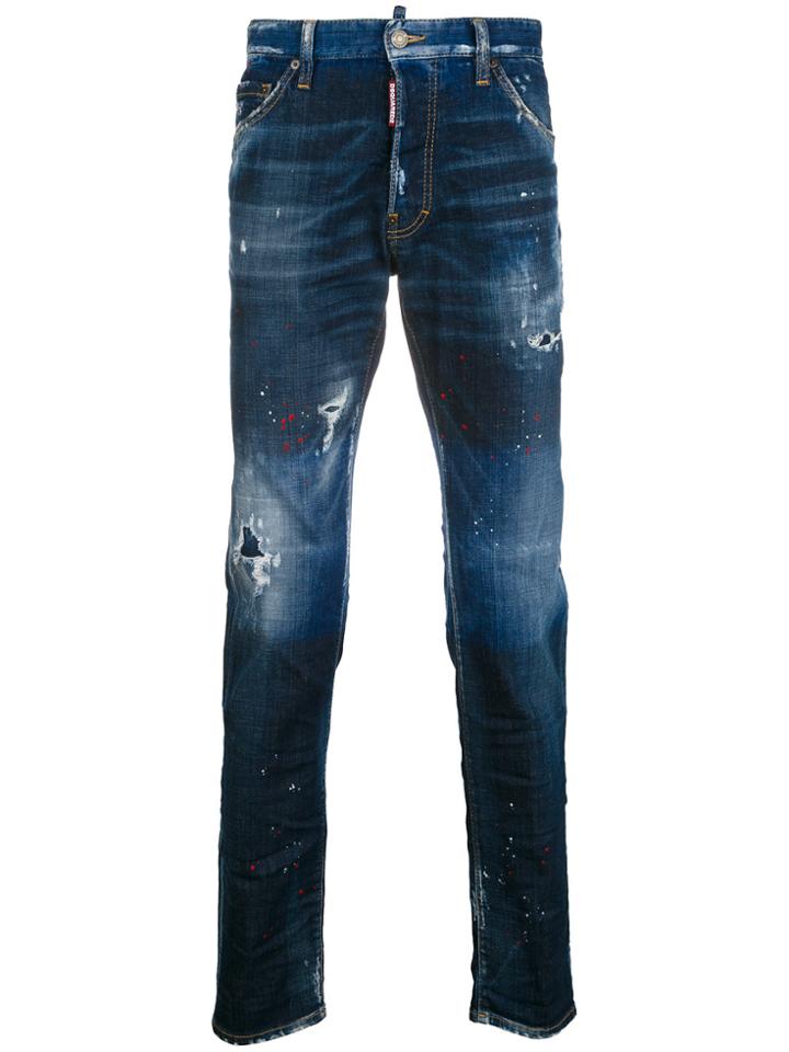 Dsquared2 Cool Guy Paint Splatter Jeans - Blue