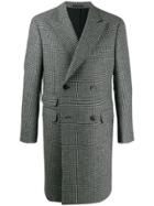 Z Zegna Double-breasted Houndstooth Coat - Black