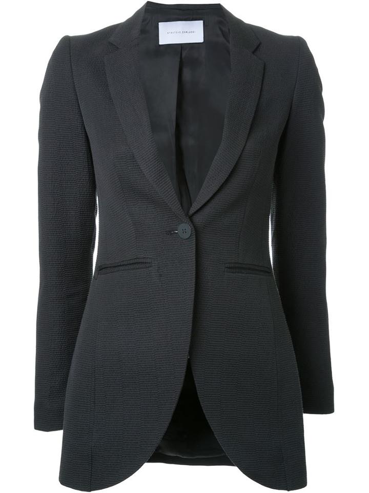 Strateas Carlucci One Button Blazer, Women's, Size: Small, Black, Silk