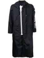 Maison Mihara Yasuhiro Oversized Zipper Hooded Coat, Men's, Size: 46, Black, Nylon