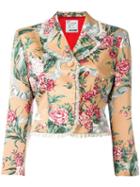 Moschino Vintage Floral Cropped Jacket, Women's, Size: Small, Nude/neutrals
