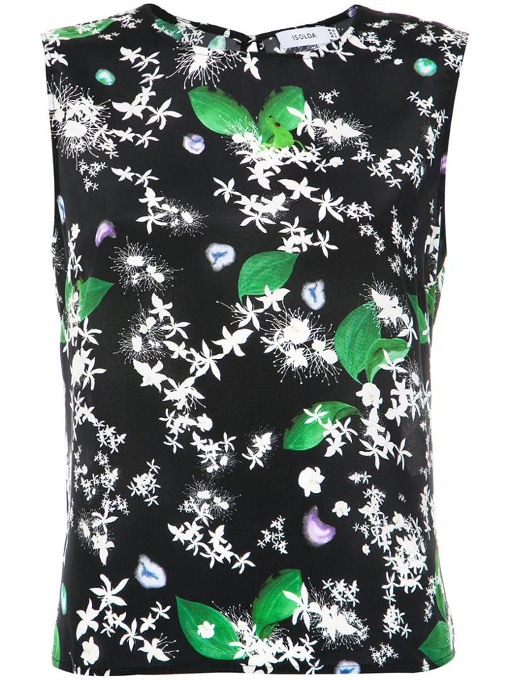 Isolda Printed Blouse - Black