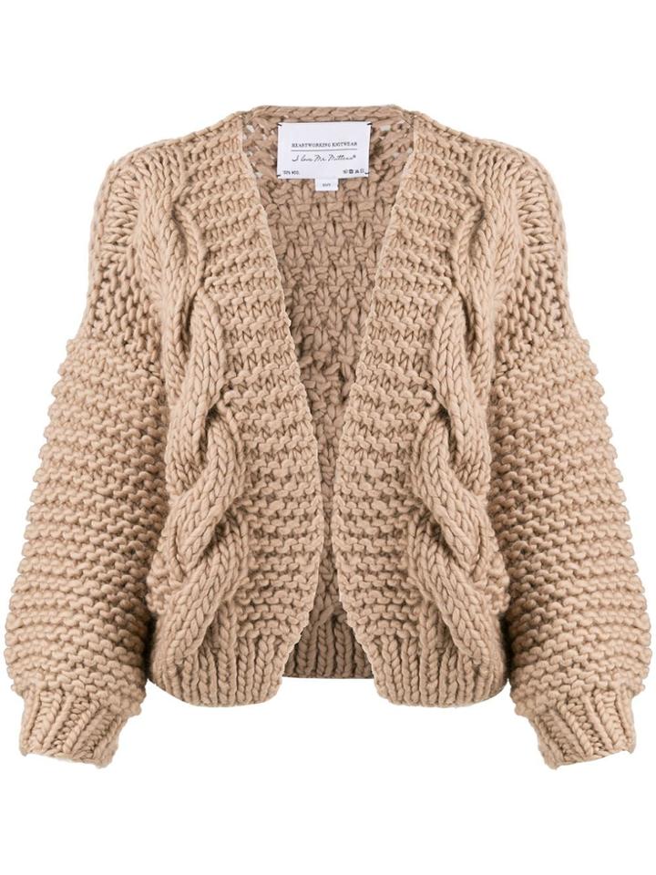 I Love Mr Mittens Chunky Cable Knit Cardigan - Neutrals