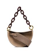 Yuzefi Snake-effect Chain And Leather Shoulder Bag - Grey