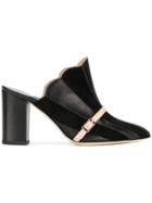 Racine Carree Buckle Detail Panelled Mules - Black