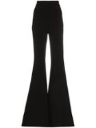 Balmain High-waisted Flared Silk-crepe Trousers - Black