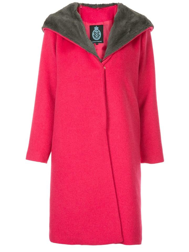 Guild Prime Faux Fur Collar Coat - Pink