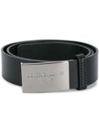 Dolce & Gabbana Logo Plaque Belt, Men's, Size: 80, Black, Leather/metal