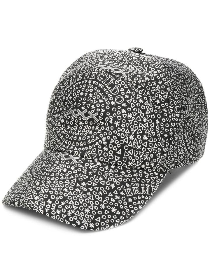 Ermenegildo Zegna Xxx All-over Printed Cap - Black