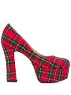 Pollini Tartan Print Pumps - Red