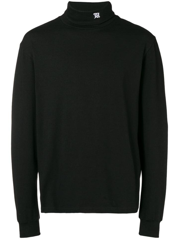 Misbhv Logo Embroidered Turtleneck Top - Black