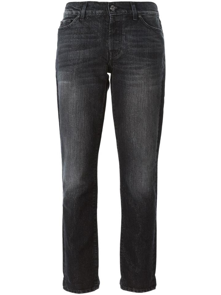 7 For All Mankind Slim Boyfriend Jeans, Women's, Size: 28, Black, Cotton/viscose/polyethylene