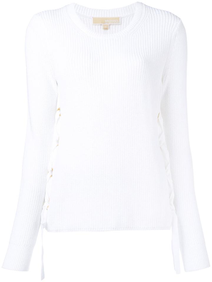 Michael Michael Kors Knitted Top, Women's, Size: Xl, White, Cotton