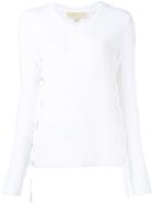 Michael Michael Kors Knitted Top, Women's, Size: Xl, White, Cotton