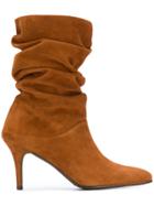 Stuart Weitzman Ruched Ankle Boots - Brown
