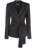 Christian Siriano Wrap Front Blazer - Black