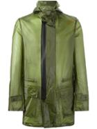 Y-3 Hooded Raincoat, Men's, Size: Xs, Green, Polyamide