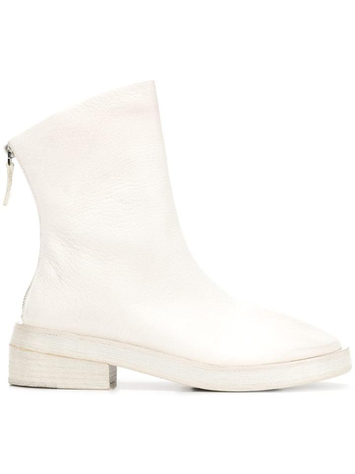 Marsèll Rear Zip Ankle Boots - White