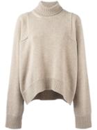 Céline Ribbed Neck Jumper, Women's, Size: Medium, Nude/neutrals, Polyester/cashmere