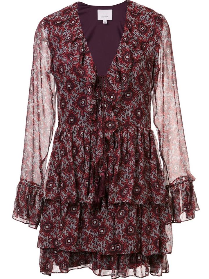 Cinq A Sept V-neck Frill Dress