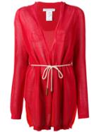Fabiana Filippi Lightweight Drawstring Cardigan, Women's, Size: 40, Red, Cotton