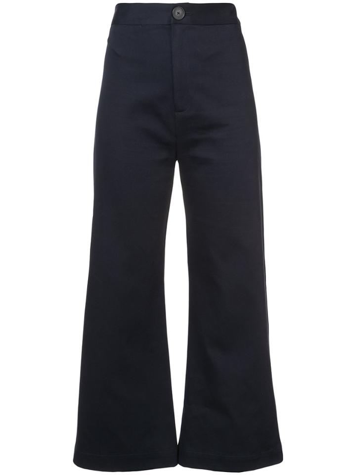 Sea High Waisted Sailor Trousers - Blue