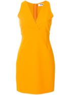 Msgm V-neck Fitted Mini Dress - Yellow & Orange