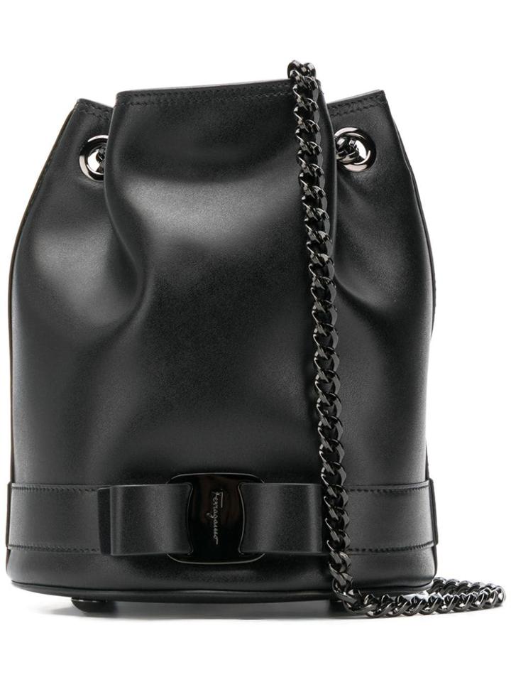 Salvatore Ferragamo Vara Bow Bucket Shoulder Bag - Blue