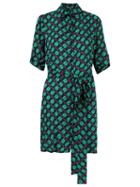 Blue Man Printed Shirt Dress, Women's, Size: P, Green, Viscose