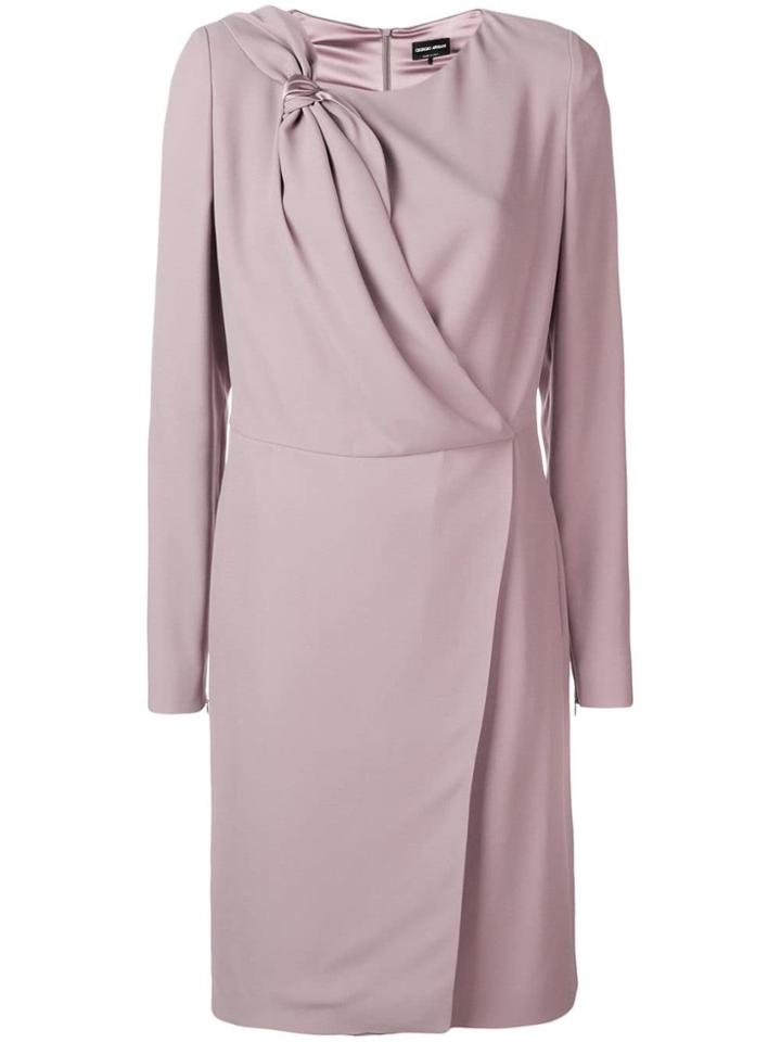Giorgio Armani Knot Detail Dress - Purple