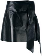 Valentino - Tied Mini Skirt - Women - Lamb Skin - 36, Black, Lamb Skin