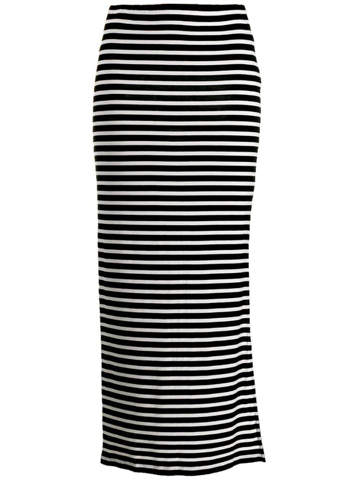 Majestic Filatures Striped Fitted Skirt - Black