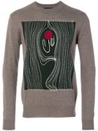Frankie Morello Stitched Intarsia Jumper - Grey