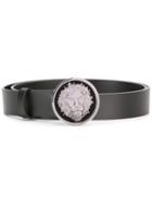Versus Lion's Head Belt, Women's, Size: 80, Black, Calf Leather