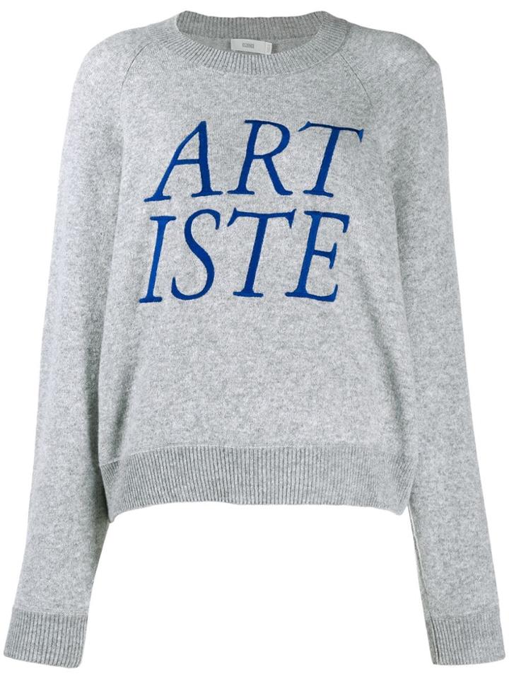 Closed Artiste Embroidered Sweater - Grey