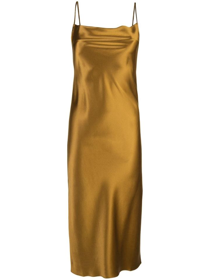 Fleur Du Mal Cowl Neck Slip Dress - Gold