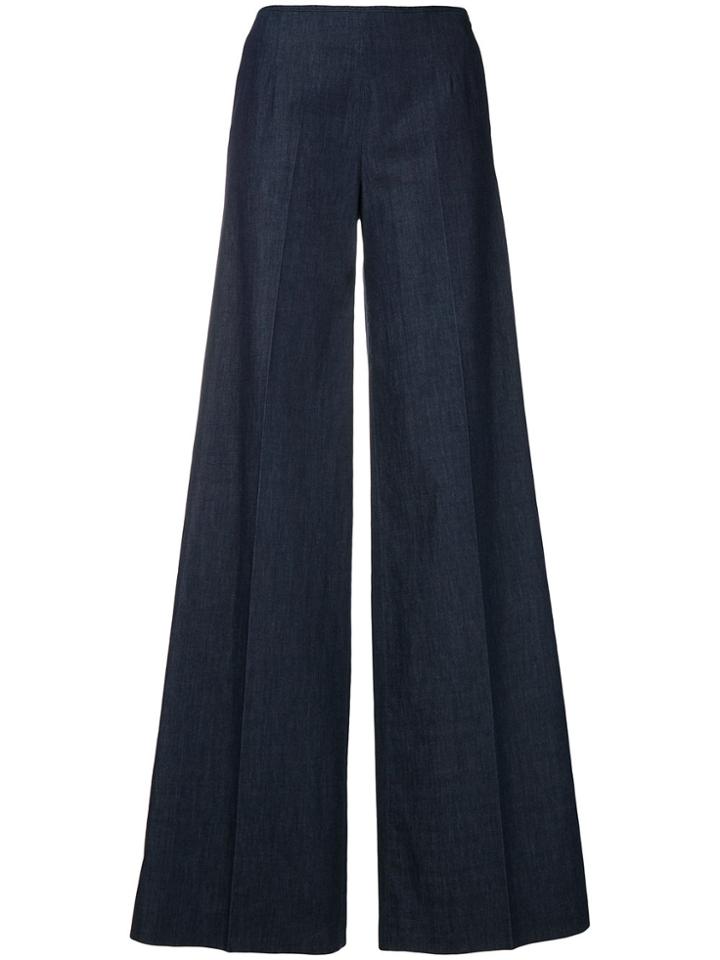 Pt01 High Rise Wide Leg Trousers - Blue