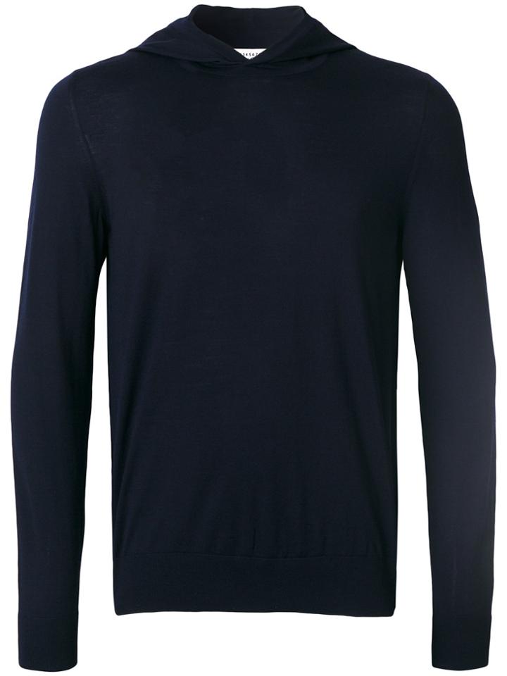 Maison Margiela Knitted Lightweight Hoodie - Blue