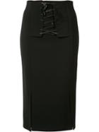 Yigal Azrouel Eyelet Detail Skirt, Women's, Size: 4, Black, Spandex/elastane/viscose/polyimide