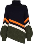 Sacai Striped Roll-neck Sweater - Green