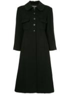 Chanel Vintage Cashmere Long Sleeve Coat - Black