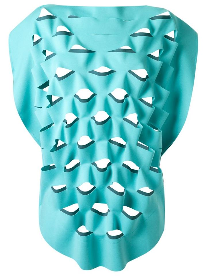 Gloria Coelho Cut Out Details Tunic, Women's, Size: Pp, Blue, Elastodiene/polyester/viscose
